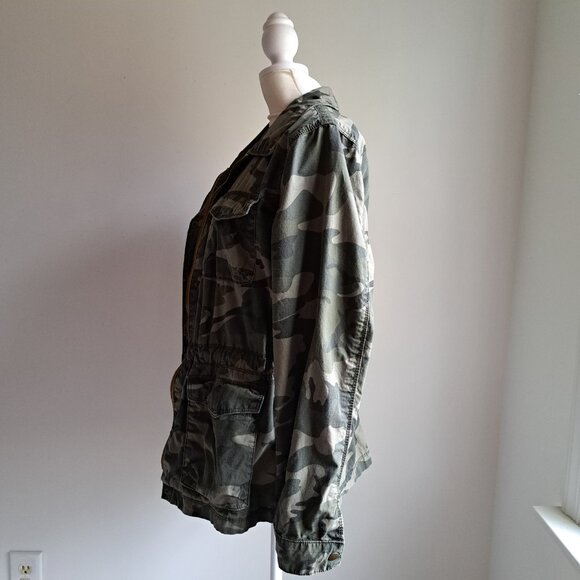 GUC Old Navy L green camouflage army jacket cargo utility chore camo - Picture 4 of 16